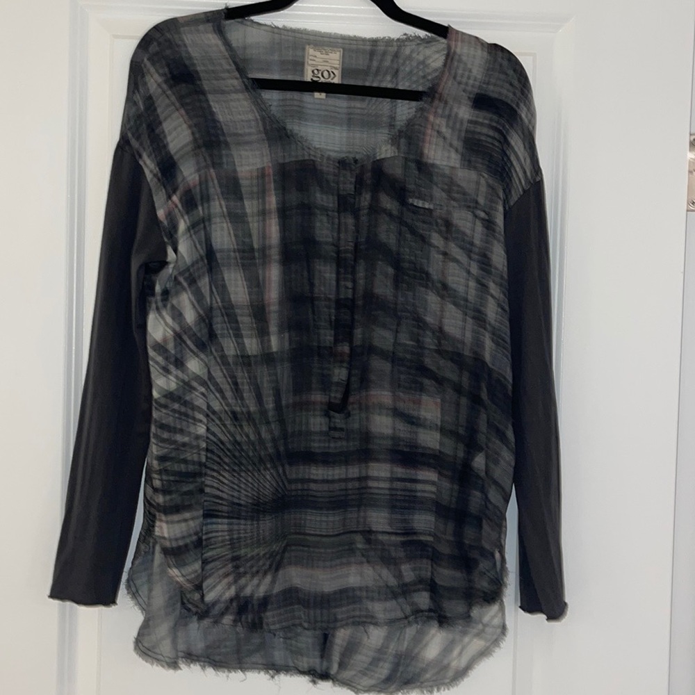 Woman's Go Silk Multicolor Long Sleeve Top Small